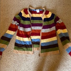 multiple color sweater jacket